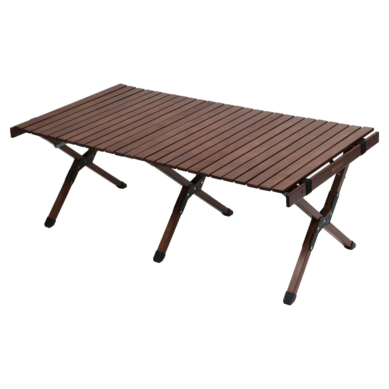 Hilander(ハイランダー) バンブーロールトップテーブル 120 ハイランダー バンブーロールトップテーブル 120 ダークブラウンキャンプ